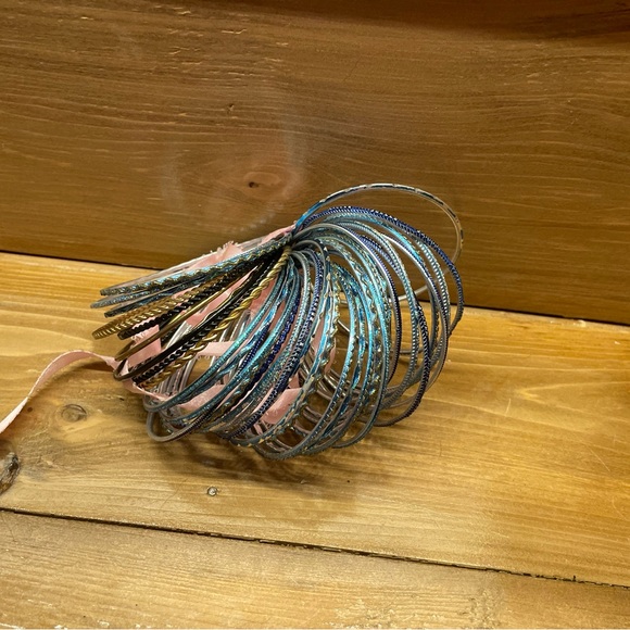 Bangles Set Blue & Gold Bracelets - Picture 8 of 9